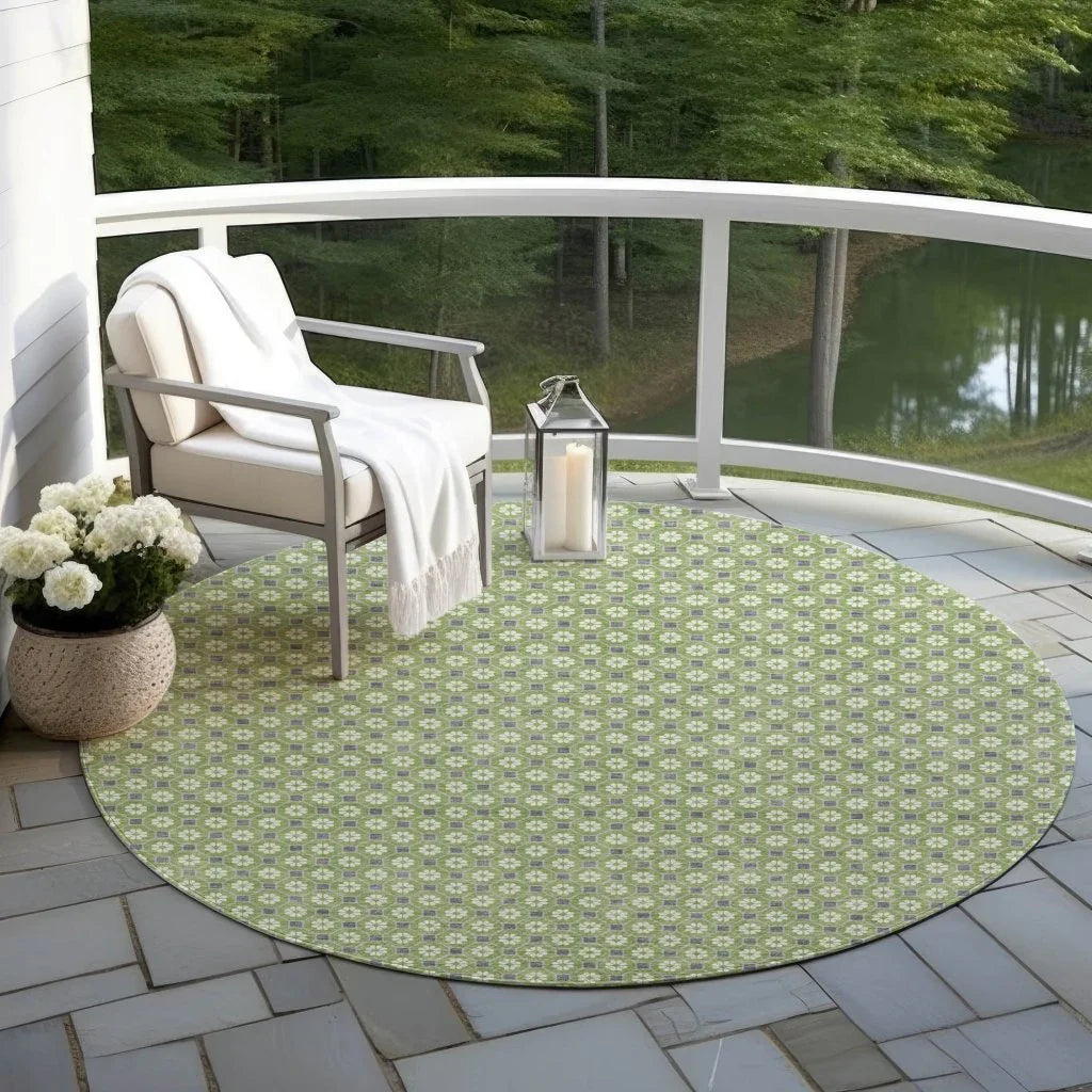 LOOMLAN Rugs Chantelle Green Washable Indoor-Outdoor Rug