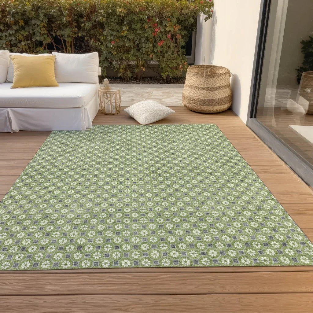LOOMLAN Rugs Chantelle Green Washable Indoor-Outdoor Rug