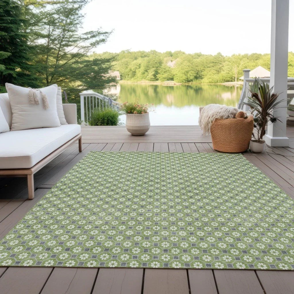 LOOMLAN Rugs Chantelle Green Washable Indoor-Outdoor Rug