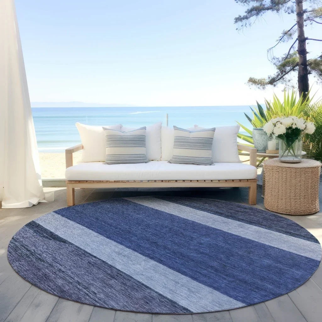 LOOMLAN Rugs Chantissa Blue Washable Indoor-Outdoor Rug