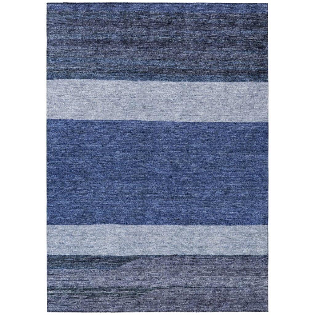 LOOMLAN Rugs Chantissa Blue Washable Indoor-Outdoor Rug