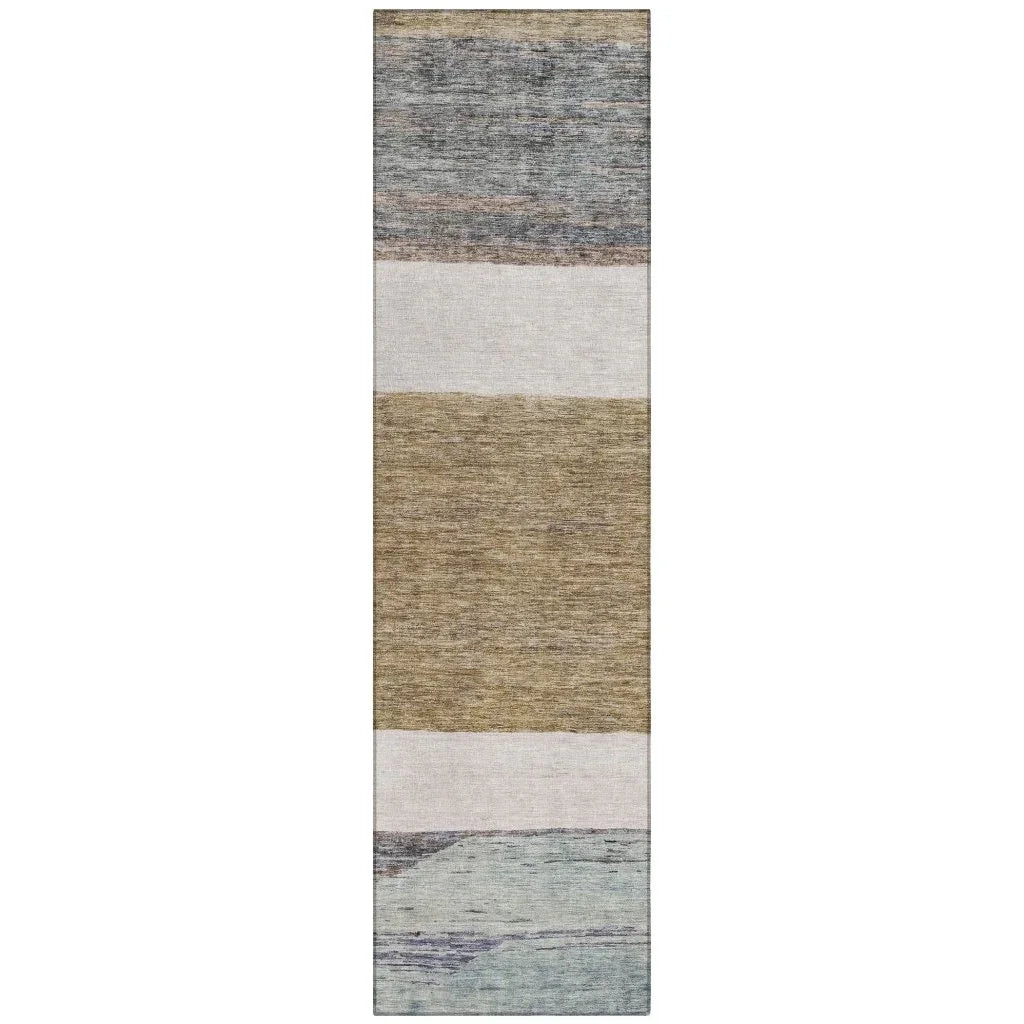 LOOMLAN Rugs Chantissa Brown Washable Indoor-Outdoor Rug
