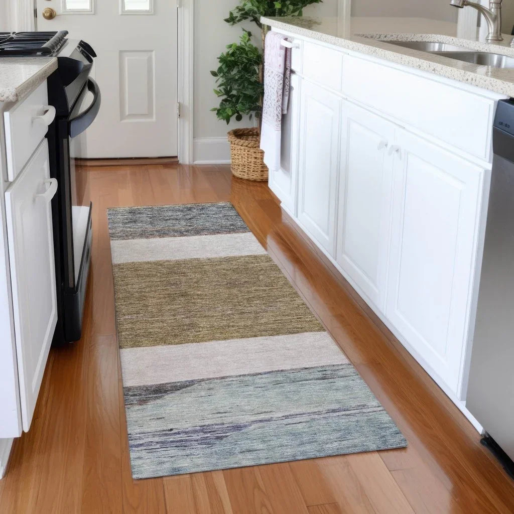 LOOMLAN Rugs Chantissa Brown Washable Indoor-Outdoor Rug