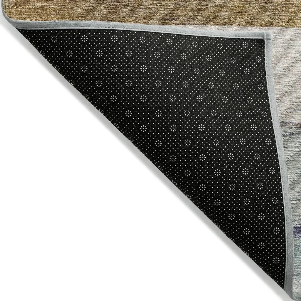 LOOMLAN Rugs Chantissa Brown Washable Indoor-Outdoor Rug