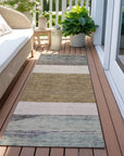 LOOMLAN Rugs Chantissa Brown Washable Indoor-Outdoor Rug