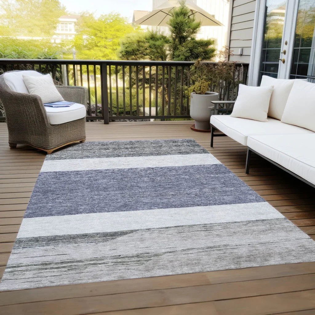 LOOMLAN Rugs Chantissa Denim Washable Indoor-Outdoor Rug