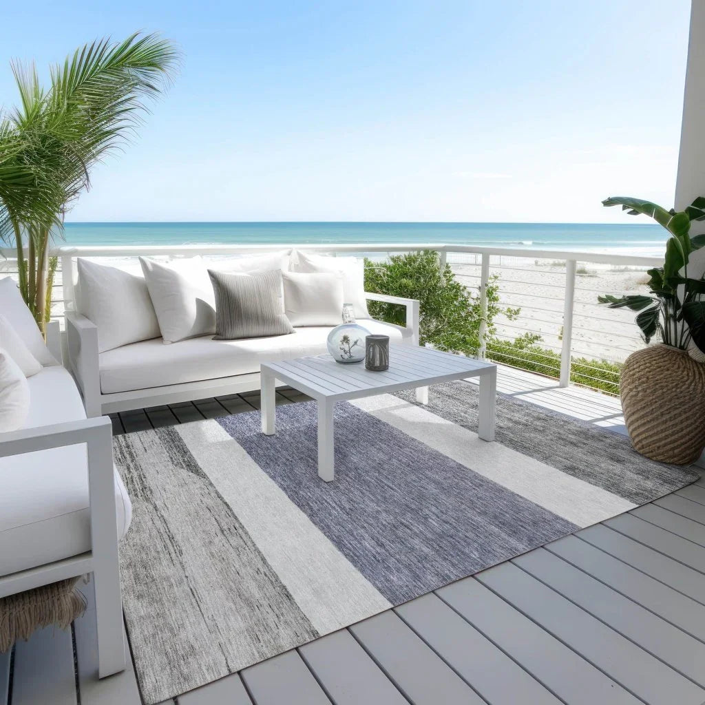 LOOMLAN Rugs Chantissa Denim Washable Indoor-Outdoor Rug