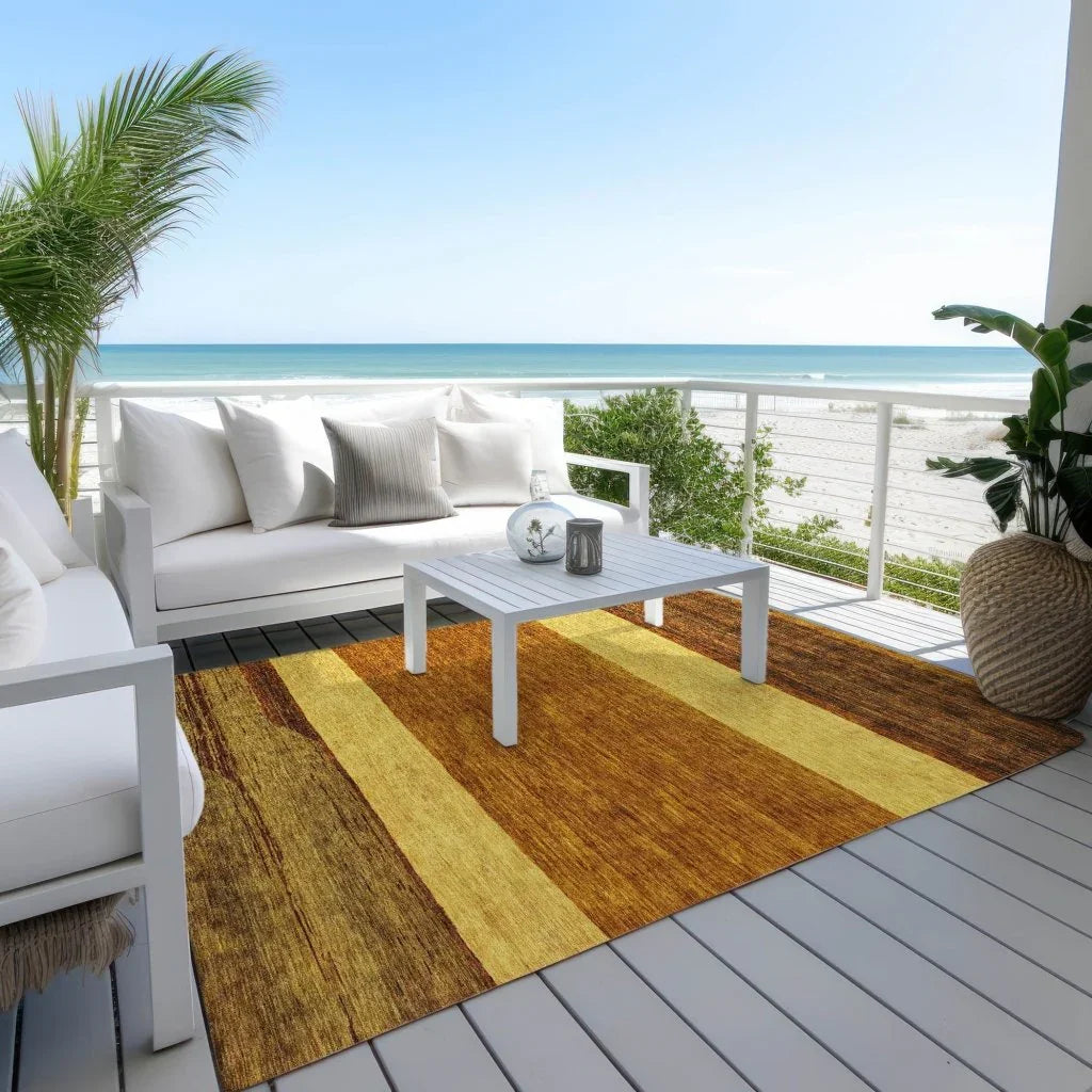 LOOMLAN Rugs Chantissa Orange Washable Indoor-Outdoor Rug