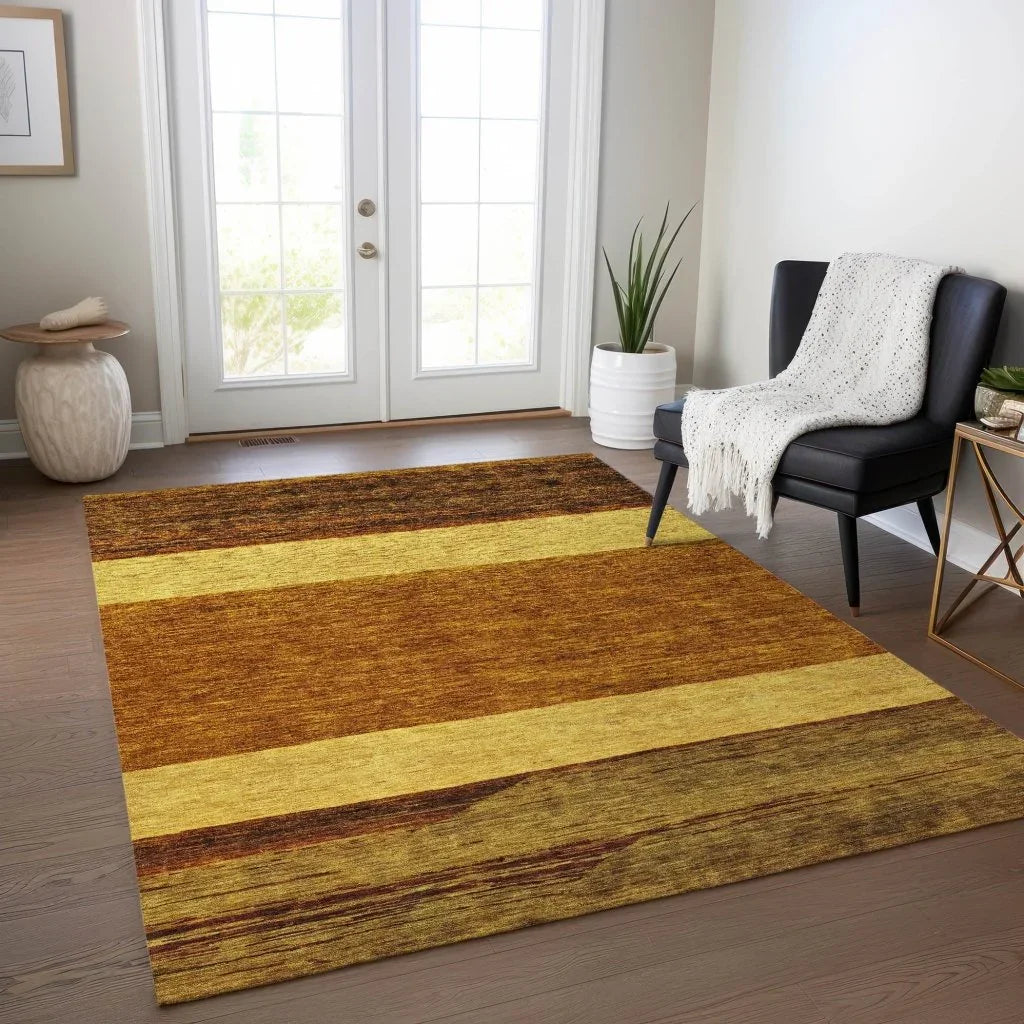 LOOMLAN Rugs Chantissa Orange Washable Indoor-Outdoor Rug