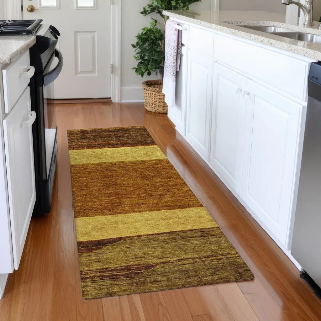 LOOMLAN Rugs Chantissa Orange Washable Indoor-Outdoor Rug