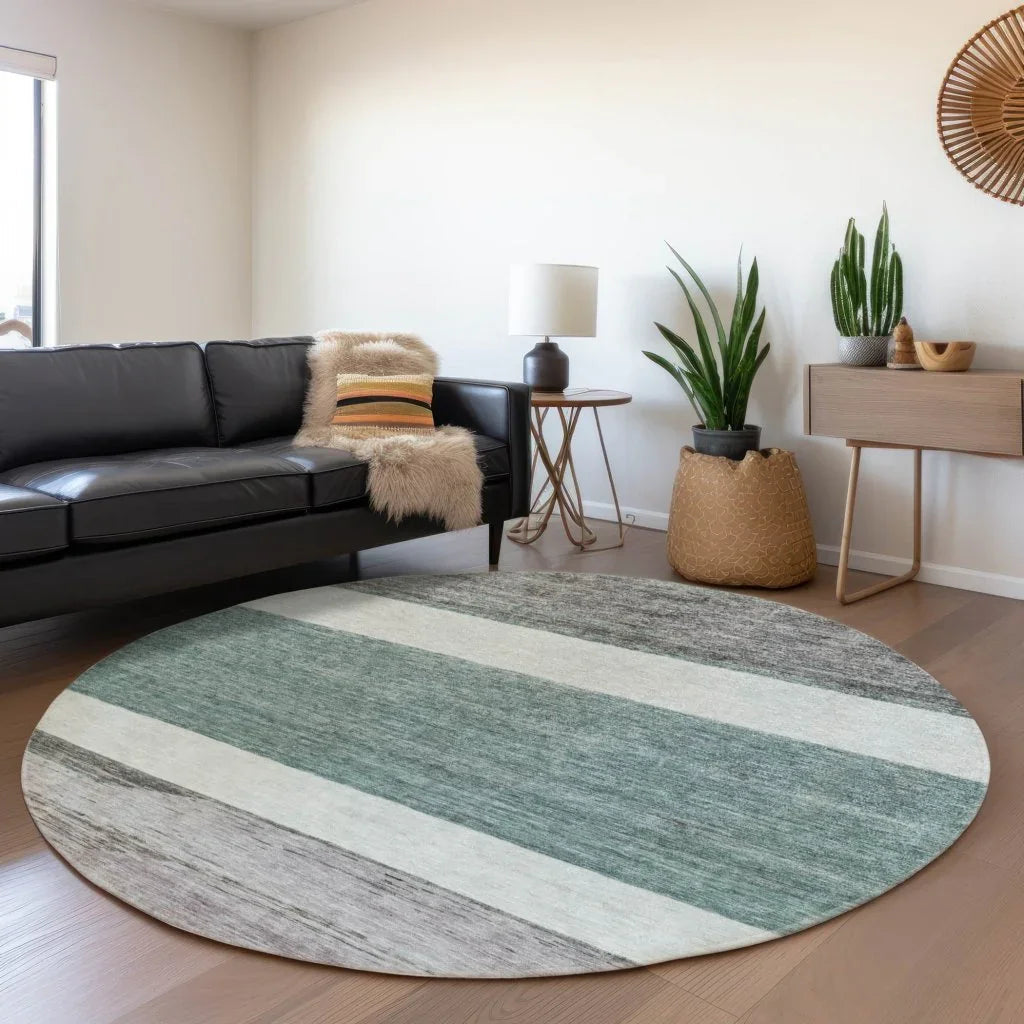 LOOMLAN Rugs Chantissa Teal Washable Indoor-Outdoor Rug