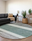 LOOMLAN Rugs Chantissa Teal Washable Indoor-Outdoor Rug