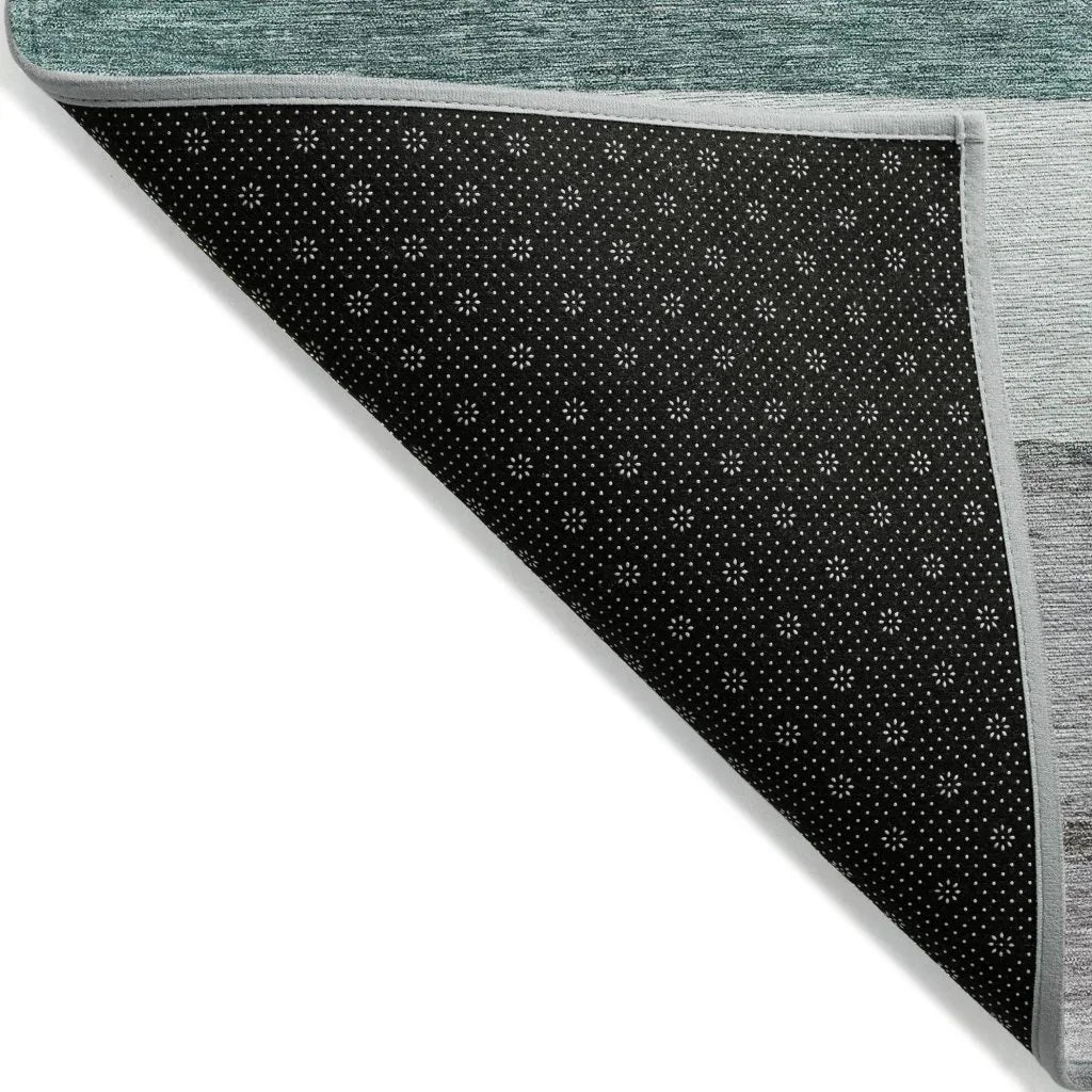 LOOMLAN Rugs Chantissa Teal Washable Indoor-Outdoor Rug