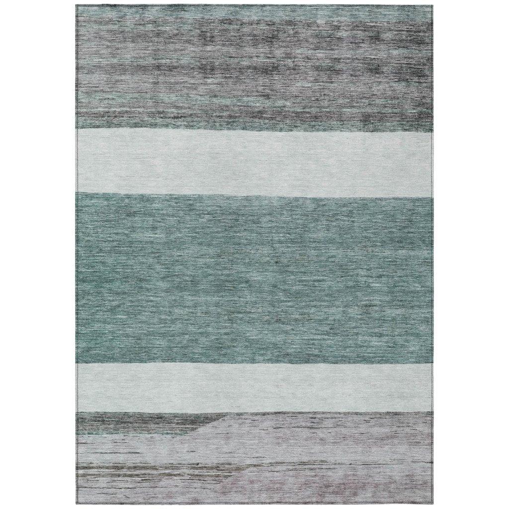 LOOMLAN Rugs Chantissa Teal Washable Indoor-Outdoor Rug