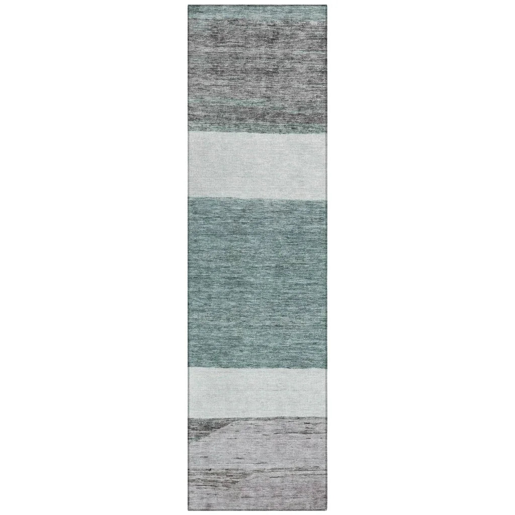 LOOMLAN Rugs Chantissa Teal Washable Indoor-Outdoor Rug