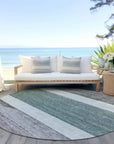 LOOMLAN Rugs Chantissa Teal Washable Indoor-Outdoor Rug
