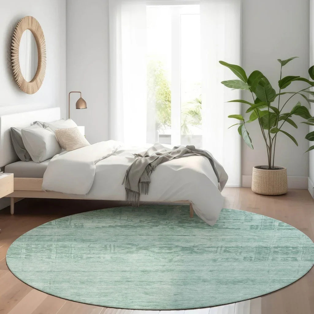 LOOMLAN Rugs Charix Teal Washable Indoor-Outdoor Rug