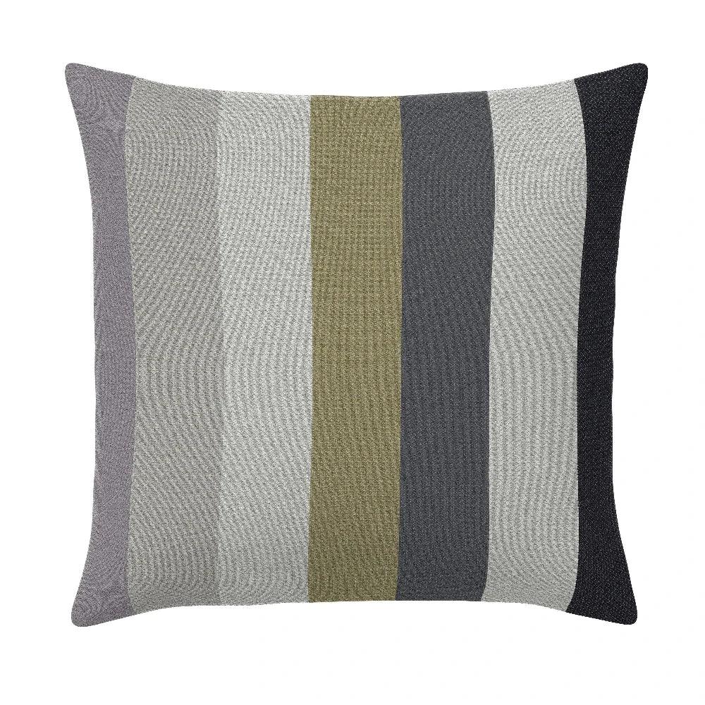Chroma Stripe Gray Handmade Outdoor Pillow - LOOMLAN - Earnest Collection - Outdoor Pillows