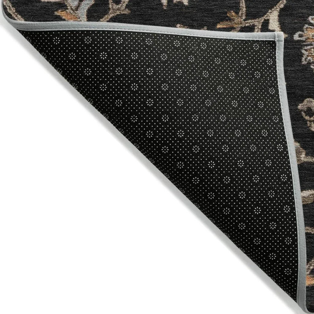 LOOMLAN Rugs Clara Black Washable Indoor-Outdoor Rug
