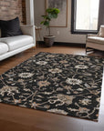 LOOMLAN Rugs Clara Black Washable Indoor-Outdoor Rug
