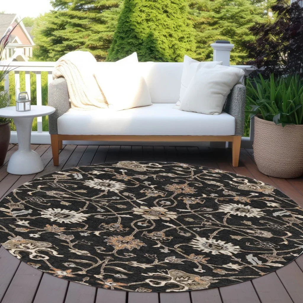 LOOMLAN Rugs Clara Black Washable Indoor-Outdoor Rug