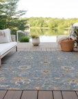 LOOMLAN Rugs Clara Blue Washable Indoor-Outdoor Rug
