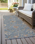 LOOMLAN Rugs Clara Blue Washable Indoor-Outdoor Rug