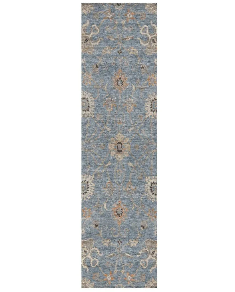 LOOMLAN Rugs Clara Blue Washable Indoor-Outdoor Rug
