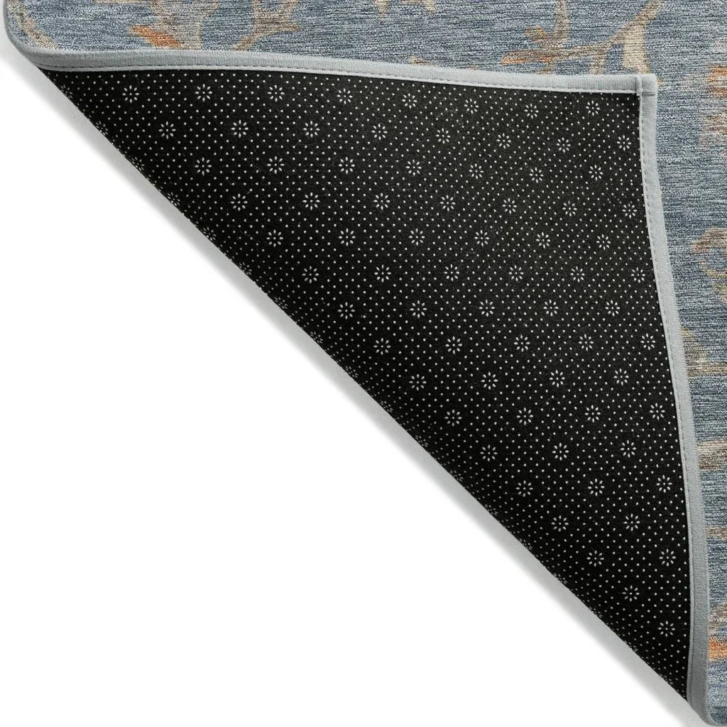 LOOMLAN Rugs Clara Blue Washable Indoor-Outdoor Rug
