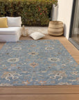 LOOMLAN Rugs Clara Blue Washable Indoor-Outdoor Rug