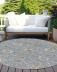 LOOMLAN Rugs Clara Blue Washable Indoor-Outdoor Rug