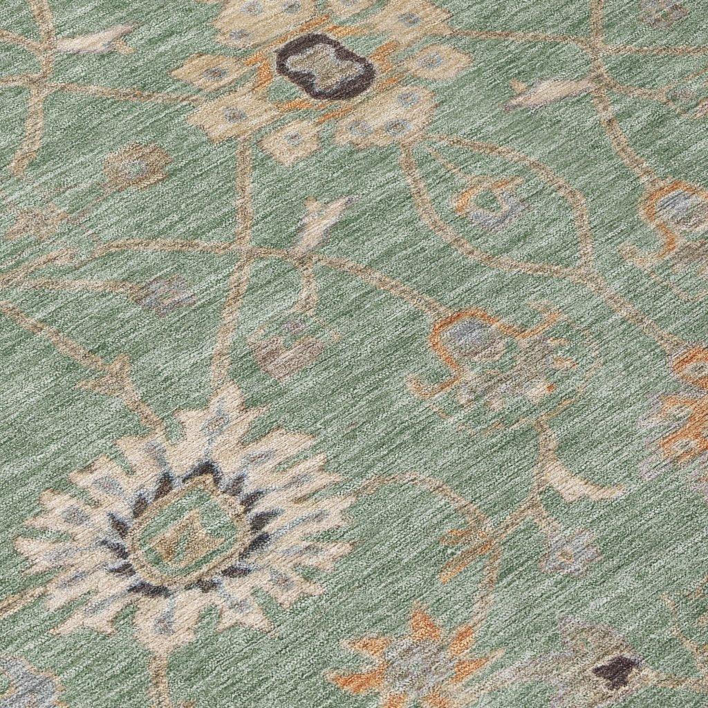 LOOMLAN Rugs Clara Green Washable Indoor-Outdoor Rug