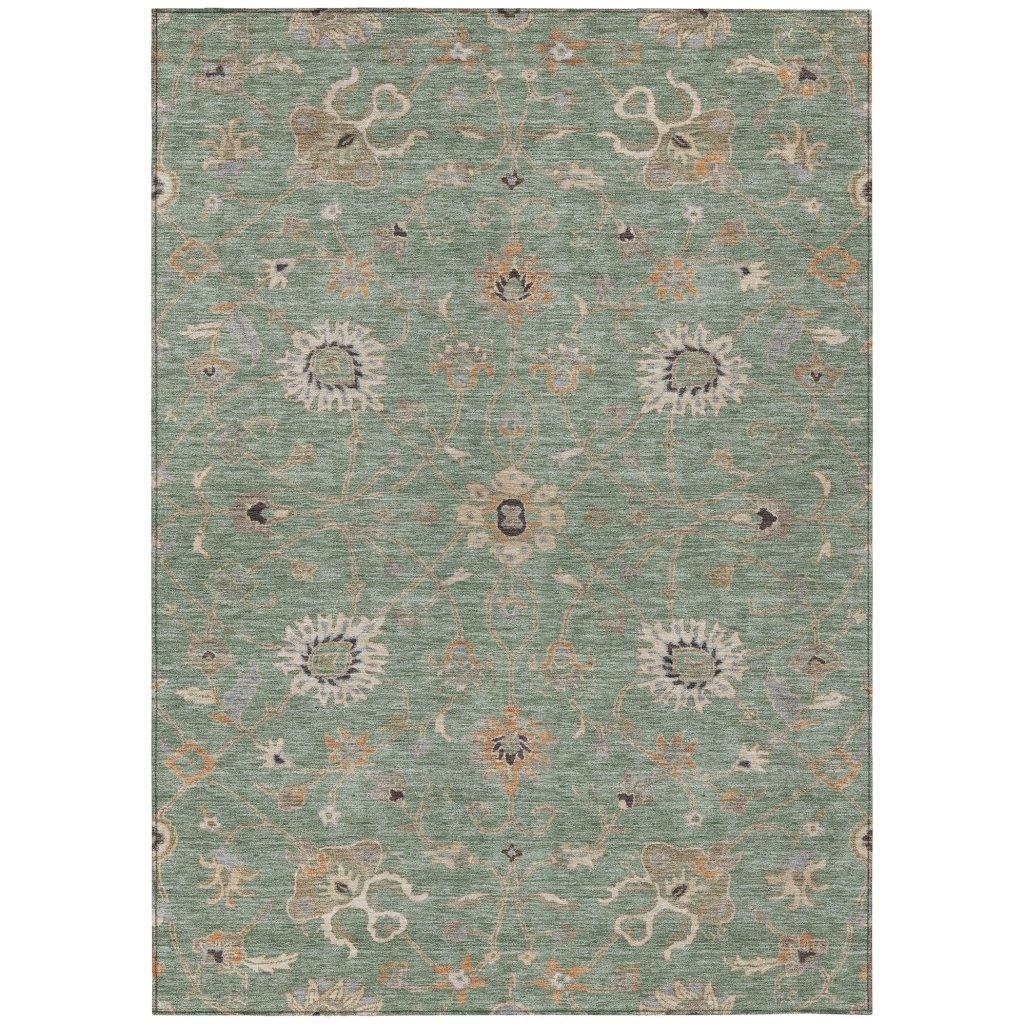 LOOMLAN Rugs Clara Green Washable Indoor-Outdoor Rug