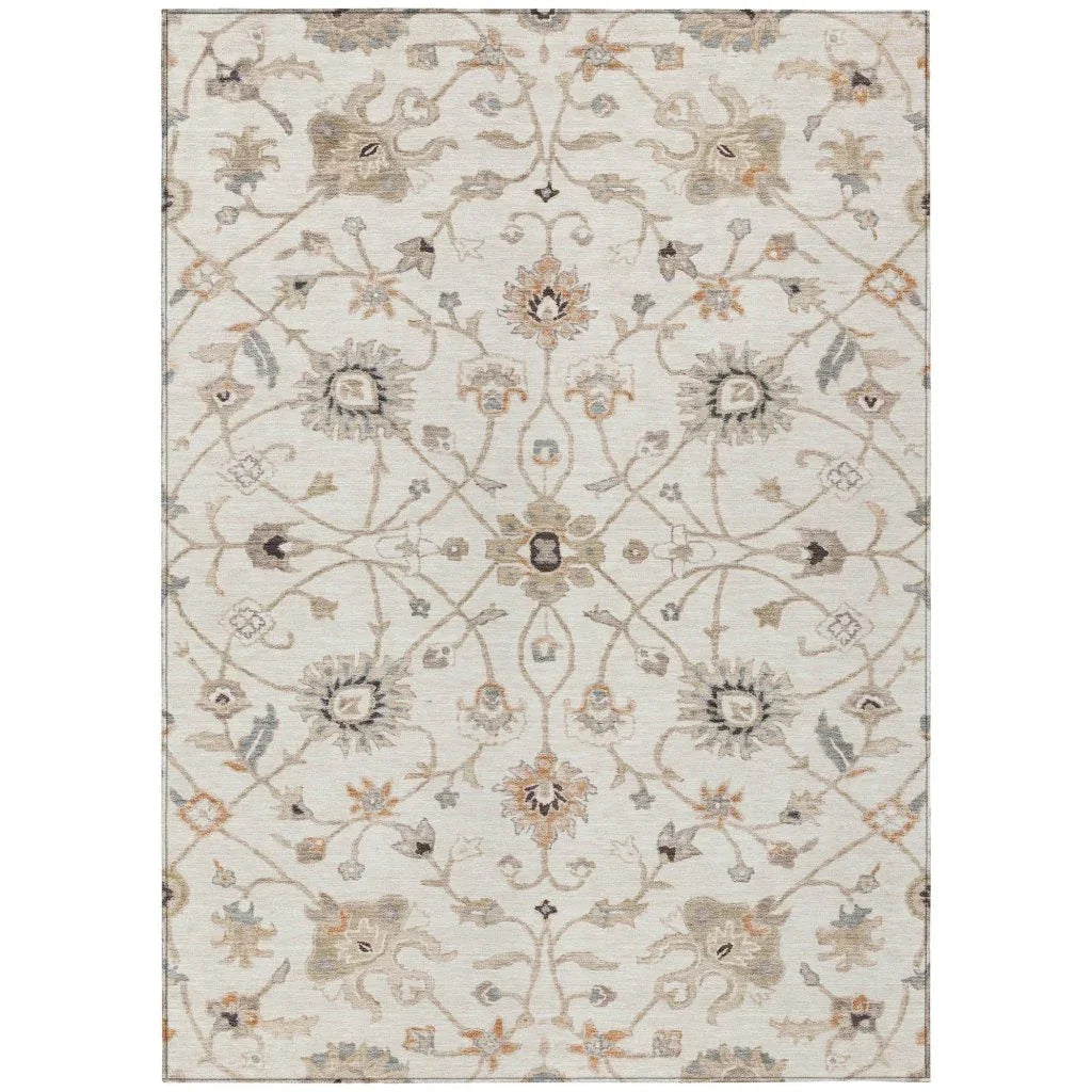 LOOMLAN Rugs Clara Ivory Washable Indoor-Outdoor Rug