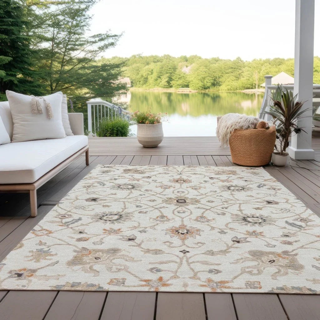 LOOMLAN Rugs Clara Ivory Washable Indoor-Outdoor Rug