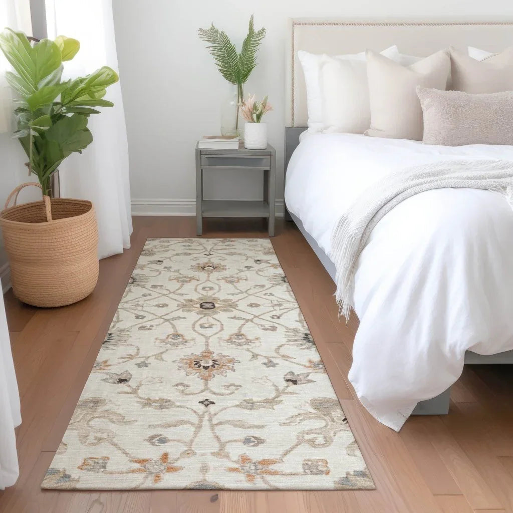 LOOMLAN Rugs Clara Ivory Washable Indoor-Outdoor Rug