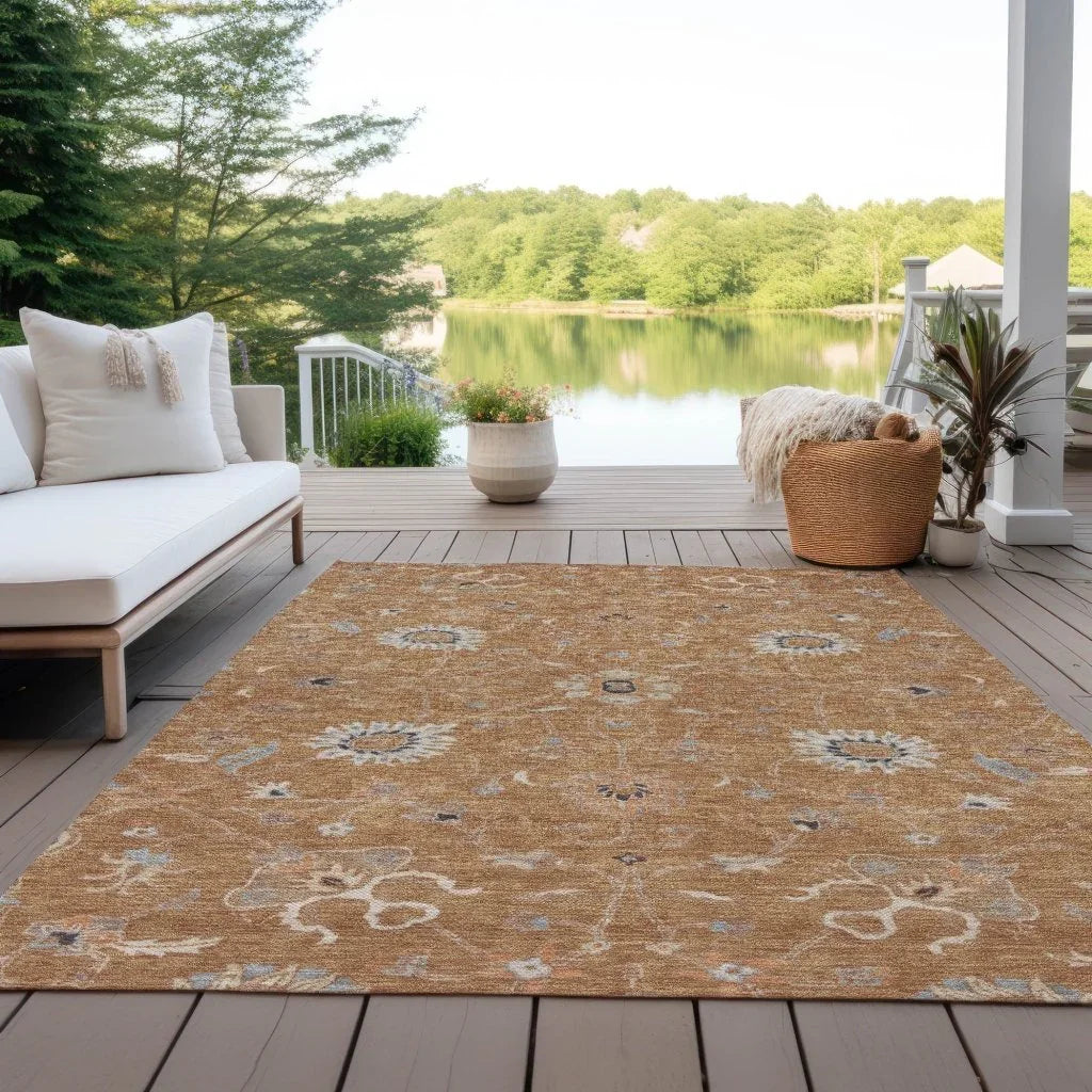 LOOMLAN Rugs Clara Orange Washable Indoor-Outdoor Rug