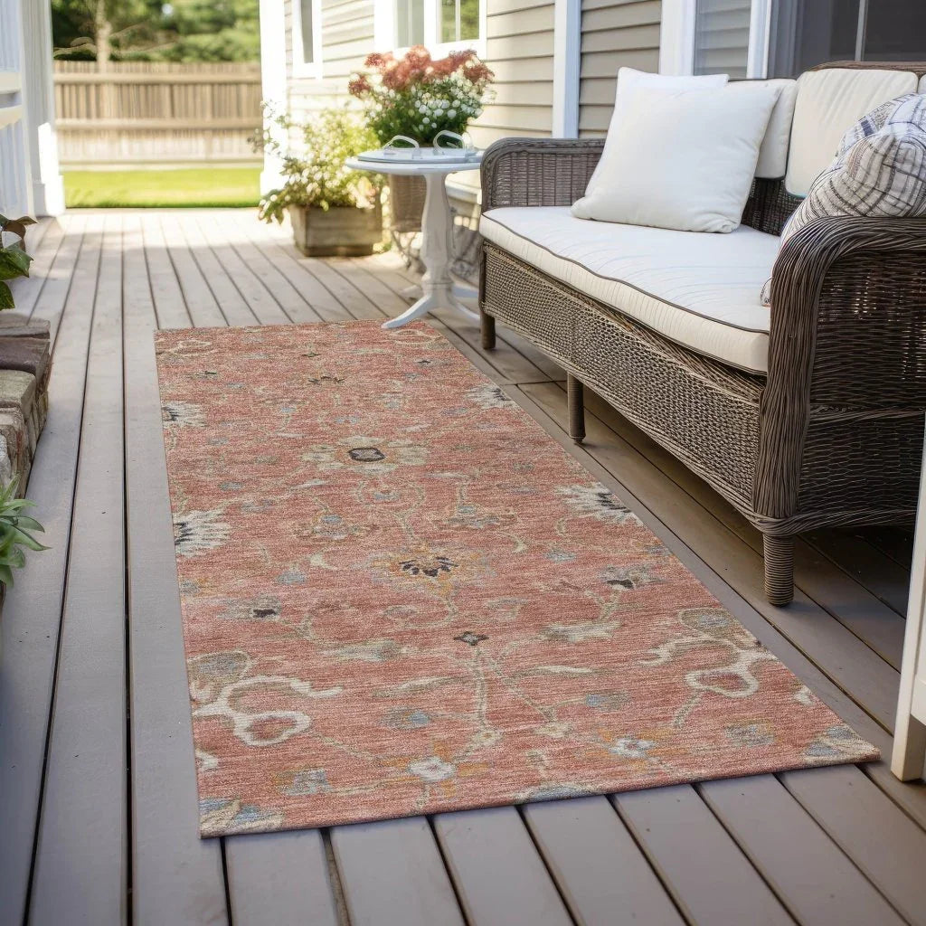 LOOMLAN Rugs Clara Pink Washable Indoor-Outdoor Rug