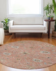 LOOMLAN Rugs Clara Pink Washable Indoor-Outdoor Rug