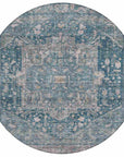 LOOMLAN Rugs Clarina Blue Washable Indoor-Outdoor Rug