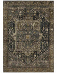 LOOMLAN Rugs Clarina Brown Washable Indoor-Outdoor Rug