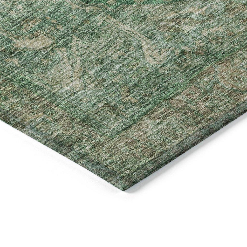 LOOMLAN Rugs Clarina Emerald Washable Indoor-Outdoor Rug