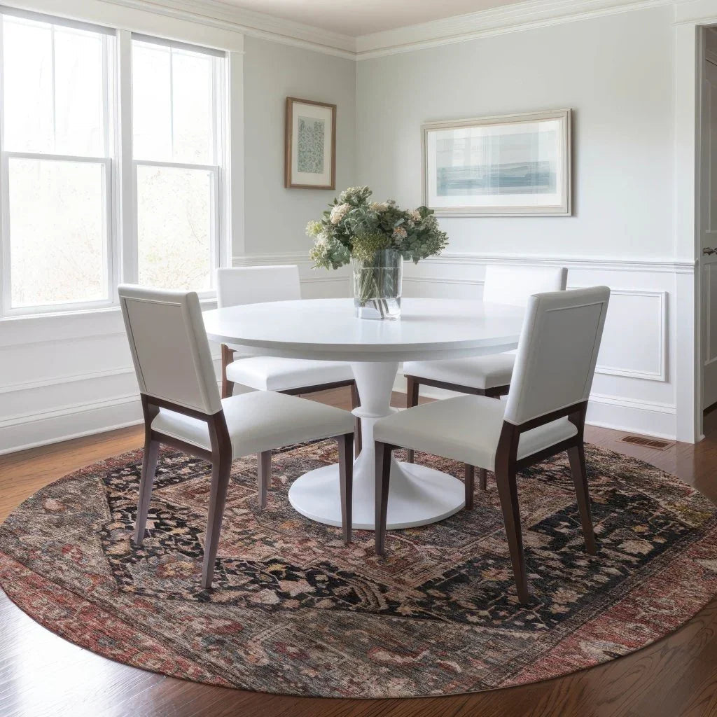 LOOMLAN Rugs Clarina Gray Washable Indoor-Outdoor Rug