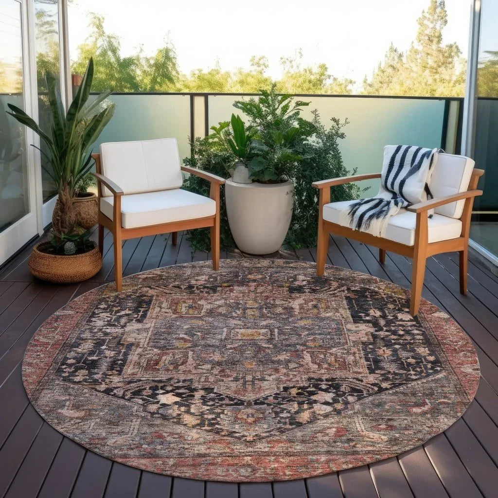 LOOMLAN Rugs Clarina Gray Washable Indoor-Outdoor Rug