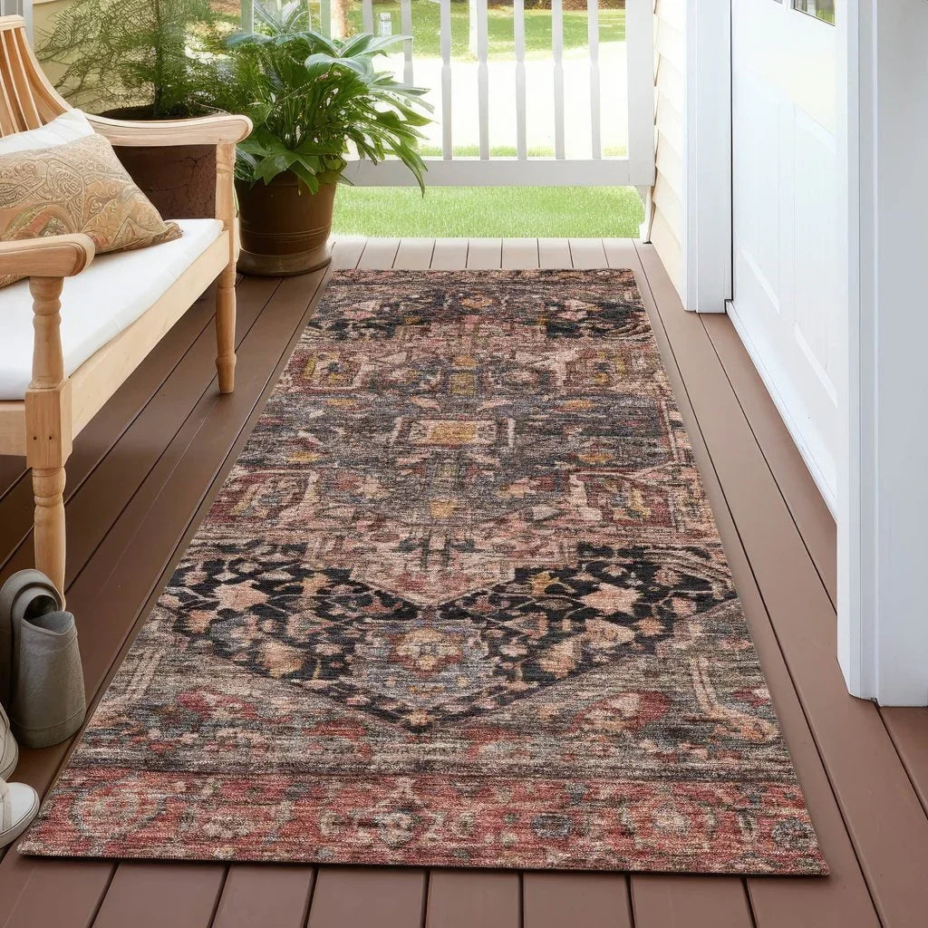 LOOMLAN Rugs Clarina Gray Washable Indoor-Outdoor Rug