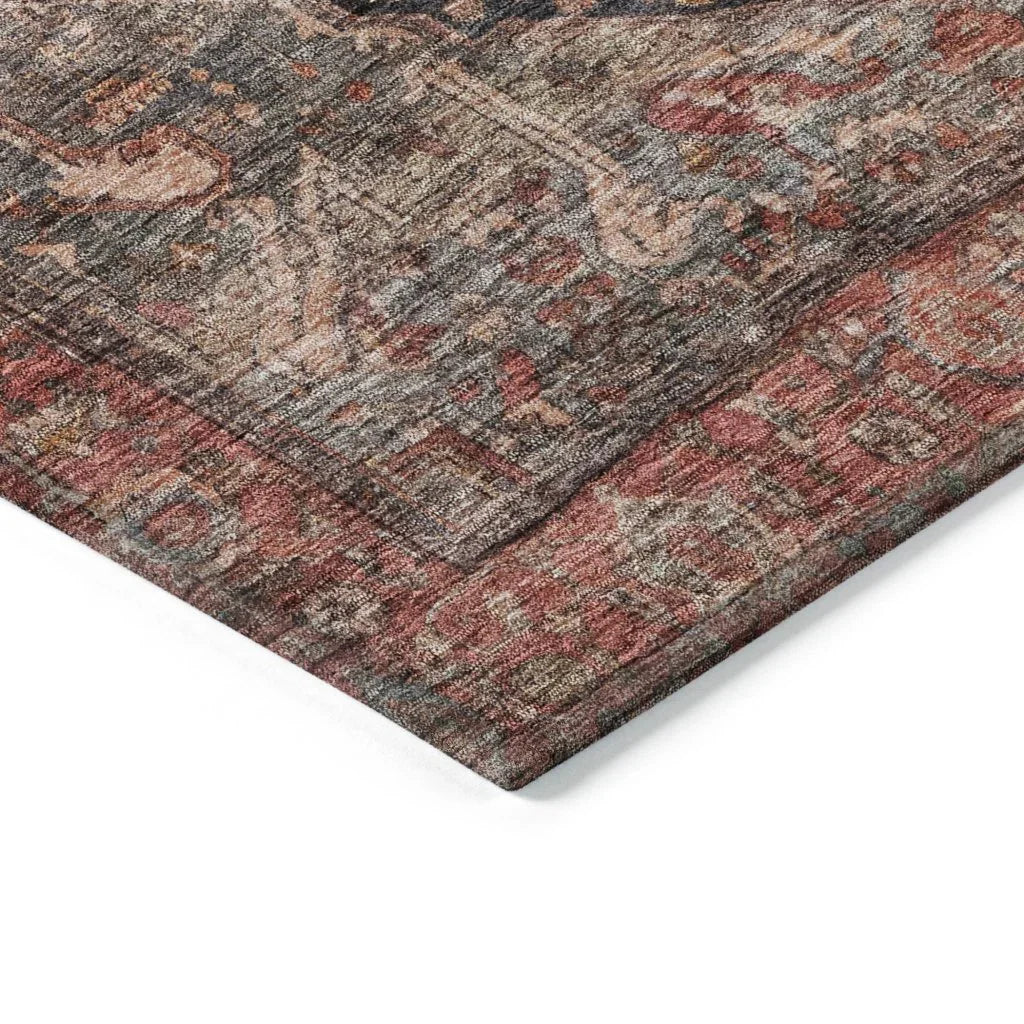 LOOMLAN Rugs Clarina Gray Washable Indoor-Outdoor Rug