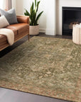 LOOMLAN Rugs Clarina Green Washable Indoor-Outdoor Rug