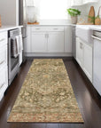 LOOMLAN Rugs Clarina Green Washable Indoor-Outdoor Rug