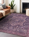 LOOMLAN Rugs Clarina Purple Washable Indoor-Outdoor Rug