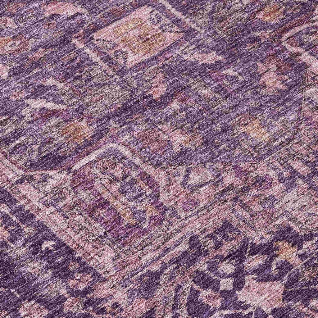 LOOMLAN Rugs Clarina Purple Washable Indoor-Outdoor Rug